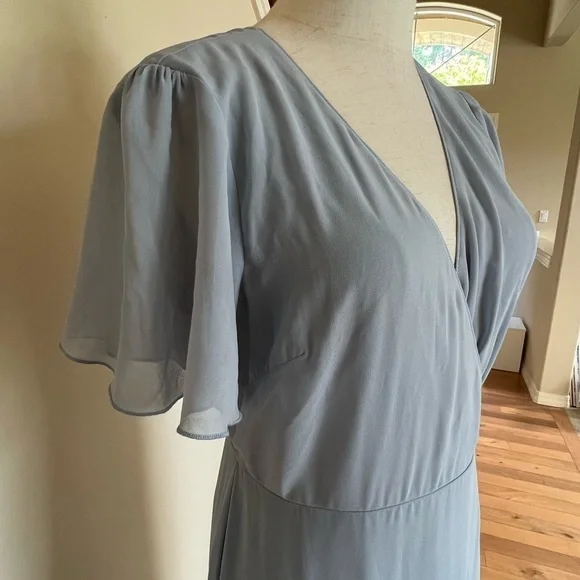Show Me Your Mumu Baby Blue Wrap Dress - Picture 8 of 10